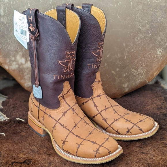TIN HAUL "Bob Wire" mens Cowboy Western cattle rancher boots NEW with tags - Picture 9 of 16